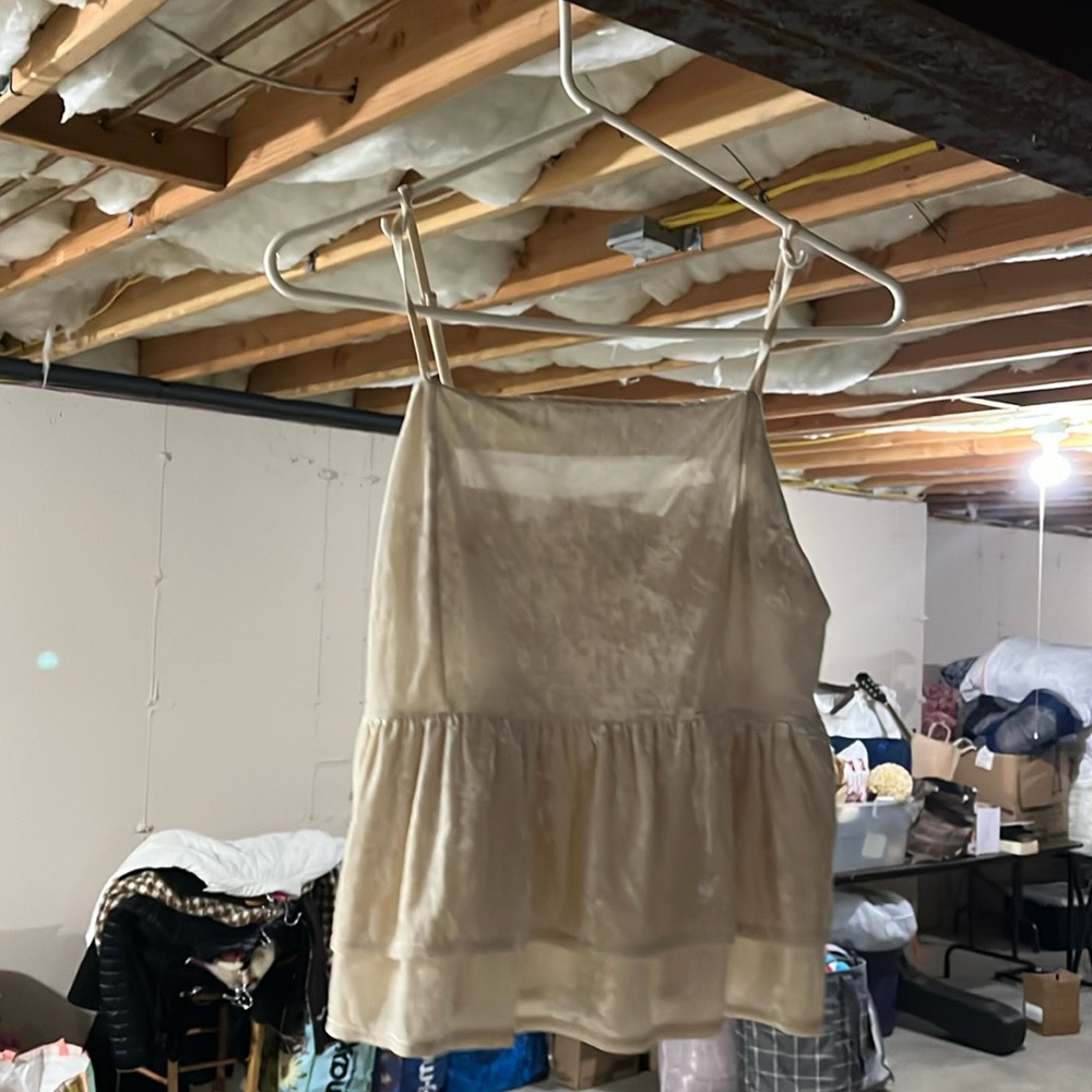 Adorable peplum velvet American eagle tank